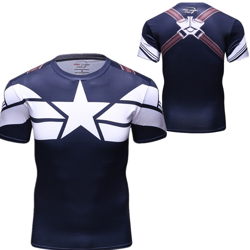 T Shirt Tight Fit - Theme sports tight fitting short sleeved